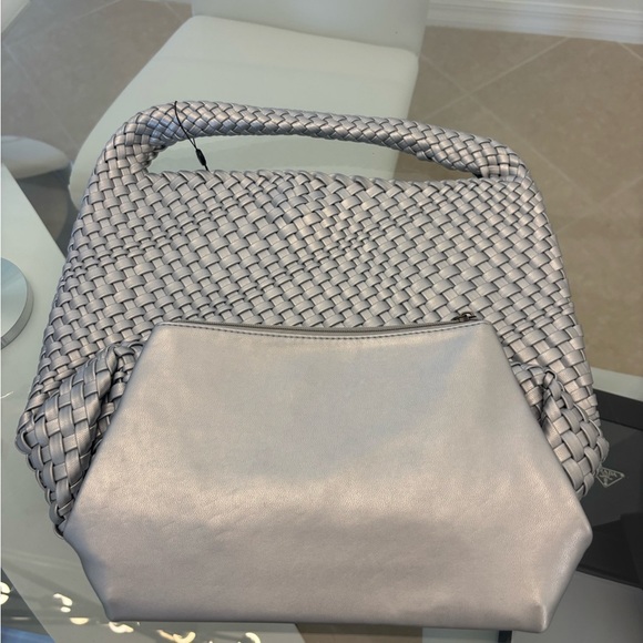 Silver Woven Tote Bag - Picture 5 of 7